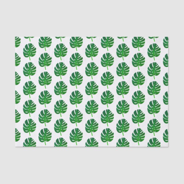 Papel De Seda Hoja de palmera de Monstera Tropical (Anverso)