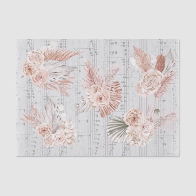 Papel De Seda hoja de pampas florales (Anverso)