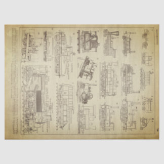 Papel De Seda Hoja locomotora de Decoupage del Grunge