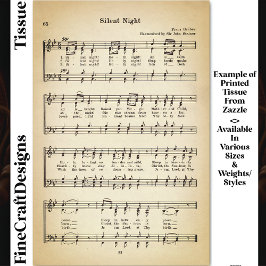 Papel De Seda Hoja nocturna silenciosa Música DU7F Decoupage