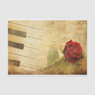 Papel De Seda Hoja romántica con cinta de tejido Rosa