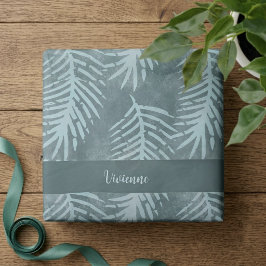 Papel De Seda Hoja tropical acuarela verde turquesa