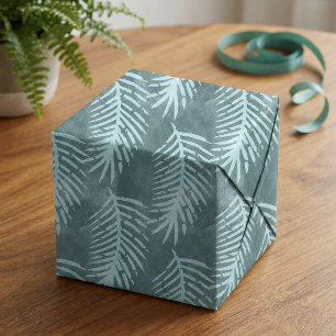 Papel De Seda Hoja tropical acuarela verde turquesa