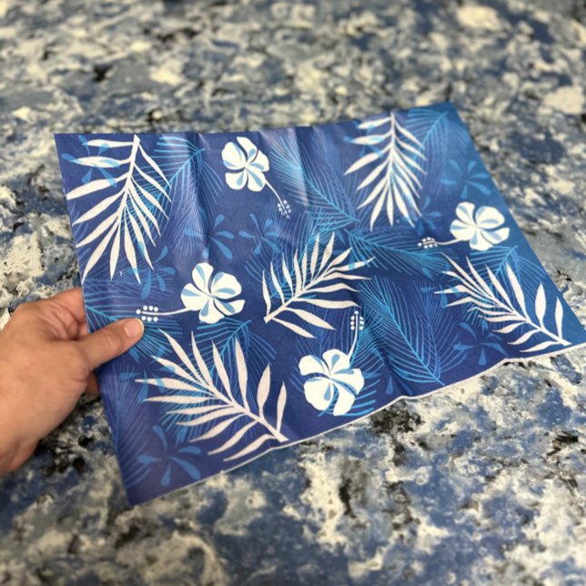 Papel De Seda Hoja tropical hawaiana Hibiscus (Beautiful Modern Botanical  Trendy Tropical Palm Leaves and Hibiscus Hawaii Chic Floral Tissue Paper)