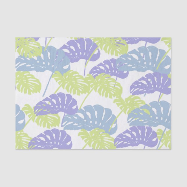Papel De Seda Hoja Tropical Pastel Monstera (Anverso)