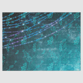 Papel De Seda Hojas abstractas y cadenas en verde