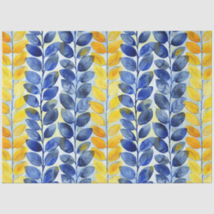 Papel De Seda Hojas amarillas y azules