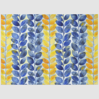 Papel De Seda Hojas amarillas y azules