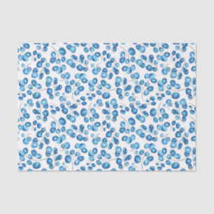 Papel De Seda Hojas azul marino sobre blanco