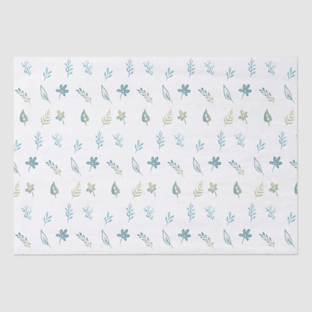 Papel De Seda hojas botánicas acuarelas | fiesta de cumpleaños s (Anverso)