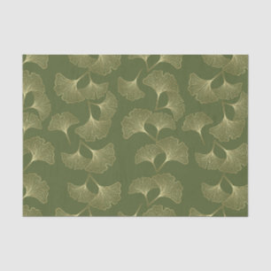 Papel De Seda Hojas Botánicas de Oro Elegantes