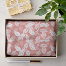 Papel De Seda Hojas Botánicas Suaves Silueta Coral