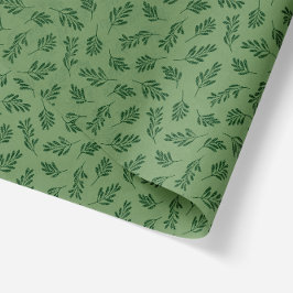 Papel De Seda Hojas botánicas texturadas verdes