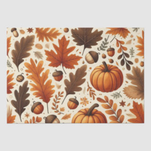 Papel De Seda hojas/calabazas/bellotas clásicas Otoño