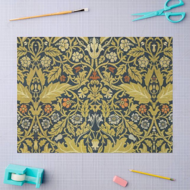 Papel De Seda Hojas de Acanto de Morris Flores de Tallo Entrelaz (Artesanía)
