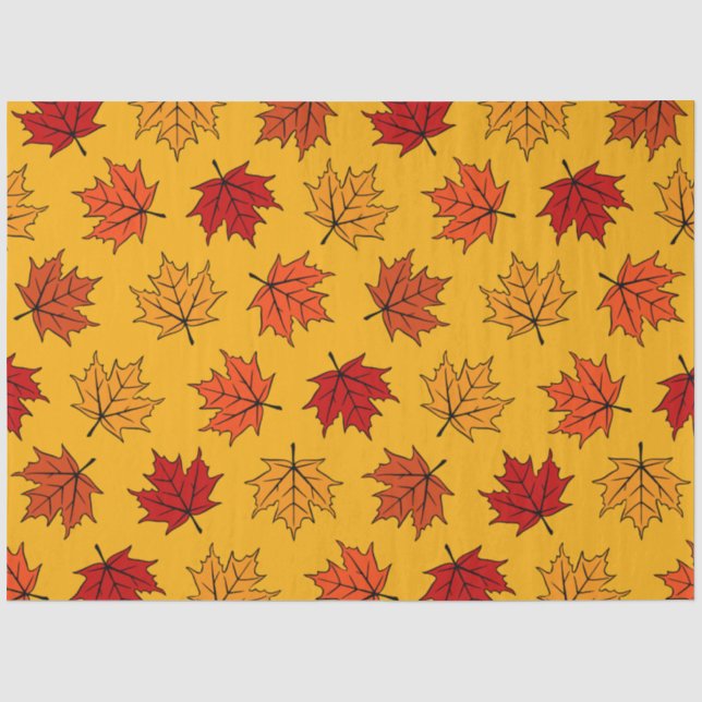 Papel De Seda Hojas de Arce de Otoño (Anverso)