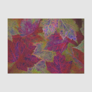 Papel De Seda Hojas de Arce Neón Amarillas Rojas de Otoño