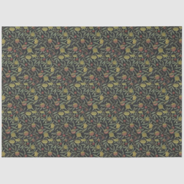 Papel De Seda Hojas de fruta de la época victoriana William Morr (Anverso)