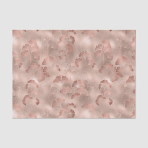 Papel De Seda Hojas de Ginkgo doradas rosadas elegantes botánica