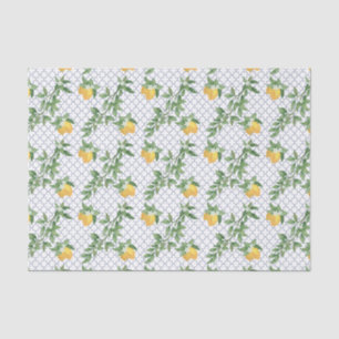 Papel De Seda Hojas de limones baldosas blancas Fruta botánica
