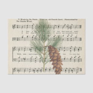 Papel De Seda Hojas de Música Notas de Decoupage de Planta de Fl