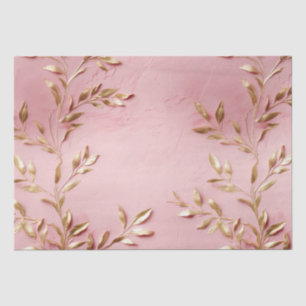 Papel De Seda Hojas de oro rosas
