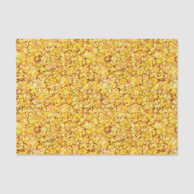 Papel De Seda Hojas de otoño, amarillo dorado (Anverso)
