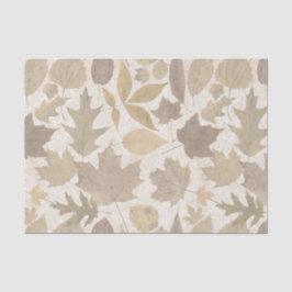 Papel De Seda Hojas de otoño beige con damasco