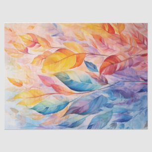 Papel De Seda Hojas de otoño brillantes y coloridas de arcoíris