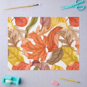 Papel De Seda Hojas de otoño color otoñal botánico estacional