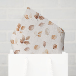 Papel De Seda Hojas de otoño crema dorado