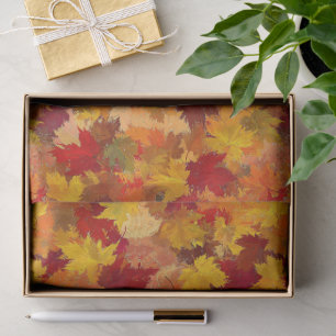 Papel De Seda Hojas de otoño en acuarela - Patrón vintage de oto