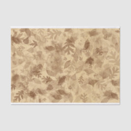 Papel De Seda Hojas de otoño en Sepia Brown