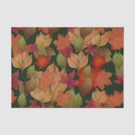 Papel De Seda Hojas de otoño en verde