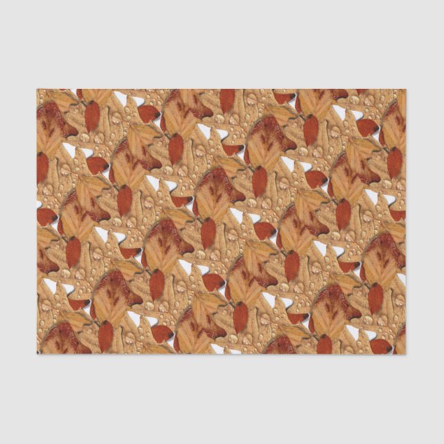 Papel De Seda Hojas de otoño húmedas (Anverso)