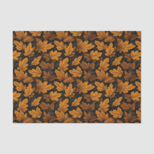 Papel De Seda Hojas de otoño marrones y naranjas