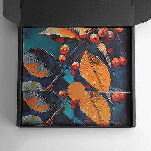 Papel De Seda Hojas de otoño pintadas. Follaje floral natural ot