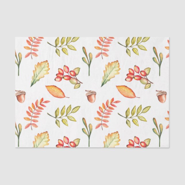 Papel De Seda Hojas de otoño (serie 27 amarilla/Naranja) (Anverso)