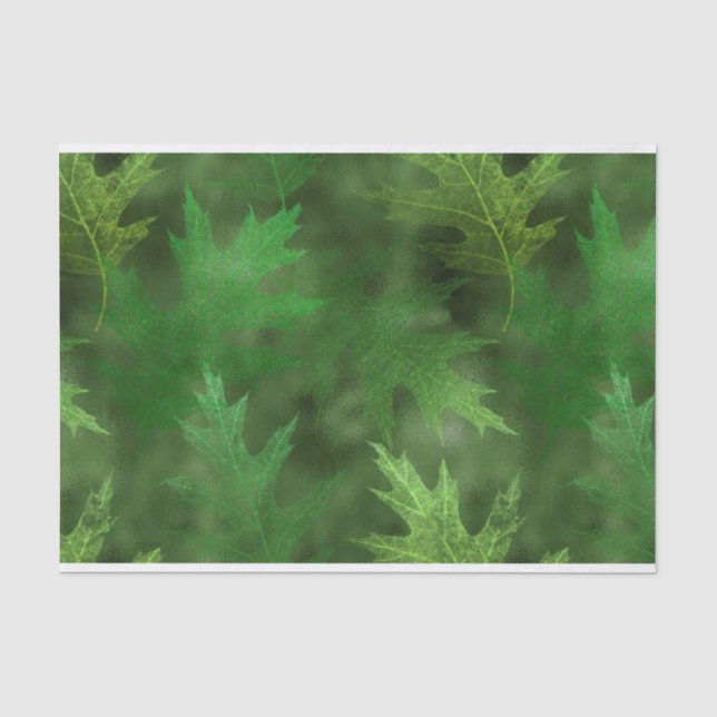 PAPEL DE SEDA HOJAS DE OTOÑO VERDE EN OTOÑO (Anverso)