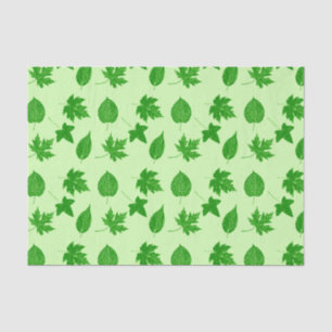Papel De Seda Hojas de otoño - verde esmeralda y lima