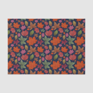 Papel De Seda Hojas de otoño vibrantes, rojas, naranjas, verdes