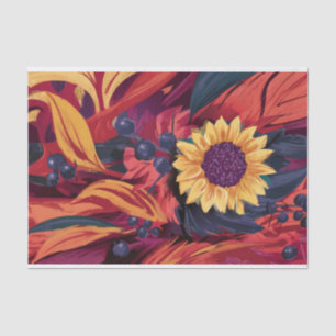 Papel De Seda Hojas de otoño y flores del jardín de otoño