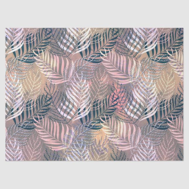 Papel De Seda Hojas de palma, tropicales, botánicas, hojas, jung (Anverso)