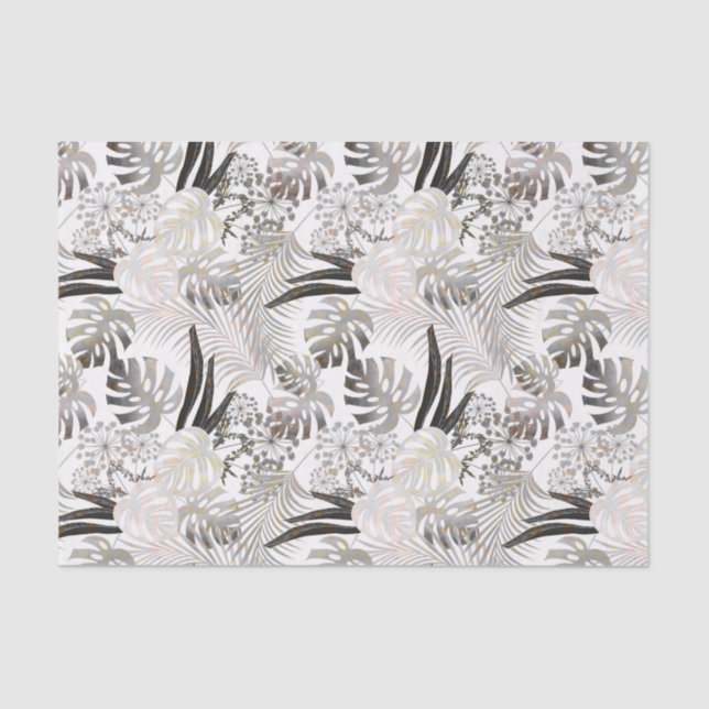 Papel De Seda Hojas de palma, tropicales, botánicas, hojas, jung (Anverso)