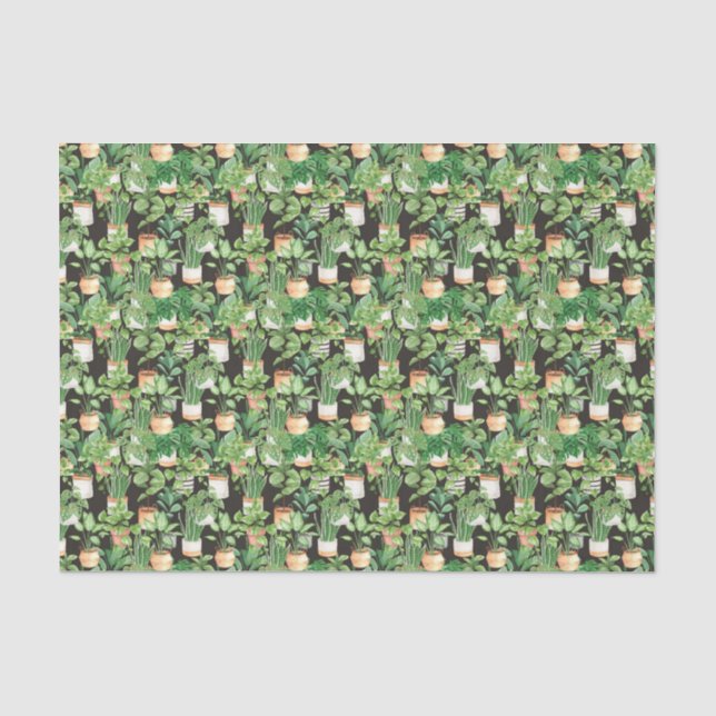 Papel De Seda Hojas de Plantas Verdes 2 (Anverso)
