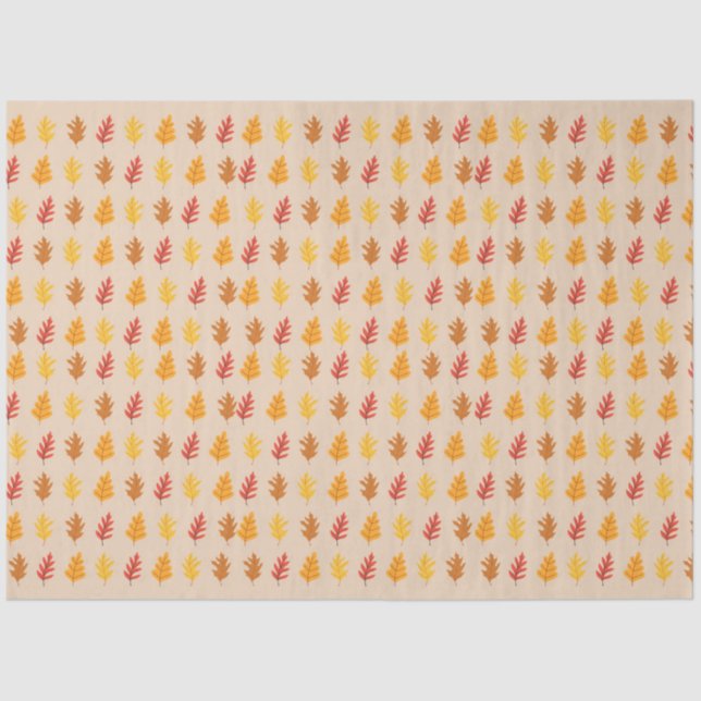 Papel De Seda Hojas de roble otoñales (Anverso)