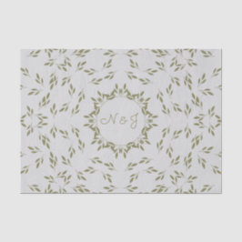 Papel De Seda Hojas de Verde Oliva Avena Natural Rústico Boda