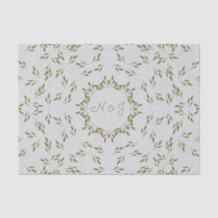 Papel De Seda Hojas de Verde Oliva Avena Natural Rústico Boda