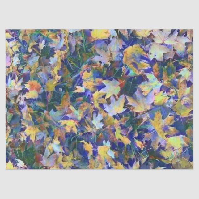 Papel De Seda Hojas del azul de la caída (Anverso)