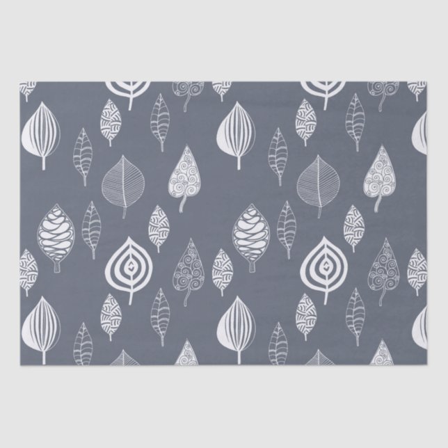 Papel De Seda Hojas del azul y del blanco (Anverso)